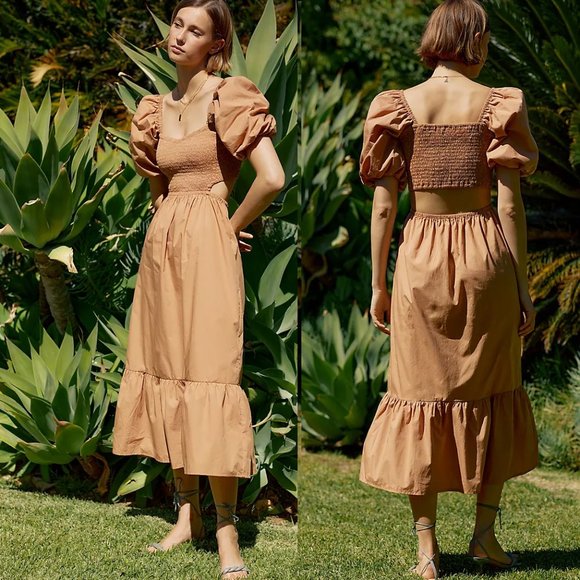 Anthropologie Dresses & Skirts - Anthropologie Faithfull Smocked Cut-Out Midi Dress new with tag